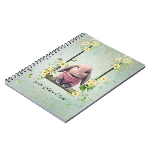 Lop Ear Bunny Swinging Flower Vine Notitieboek (Linkerzijde)