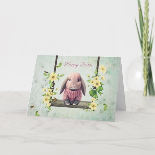 Lop Ear Easter Bunny Kaart (Voorkant)
