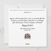 Lop Eared Bunny Flower Fantasy Pasen Feestdagenkaart (Achterkant)