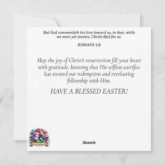 Lop Eared Bunny Pastel Easter Egg Balloon Feestdagenkaart (Achterkant)