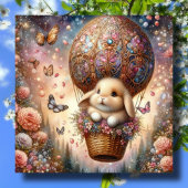 Lop Eared Bunny Pastel Easter Egg Balloon Feestdagenkaart