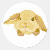 Lop Eared Bunny Ronde Sticker (Voorkant)