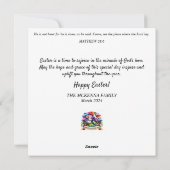 Lop Eared Bunny Woodland Floral Art Nouveau Pasen Feestdagenkaart (Achterkant)