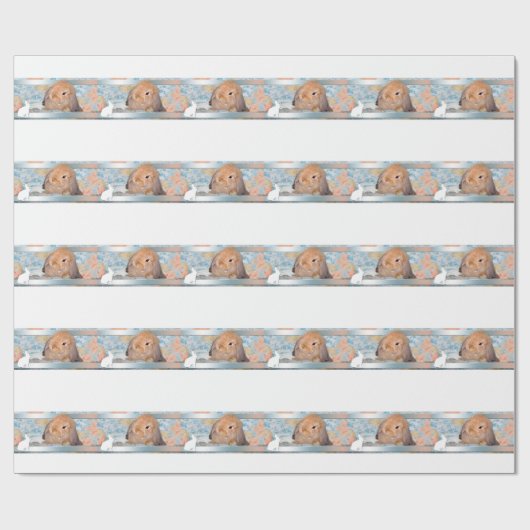 Lop Eared Bunny Wrapping Paper Cadeaupapier (Vlak)