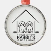 Lop-oorkonijnenhuis Metalen Ornament (Voorkant)
