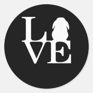 Lop Rabbit Lover I Love Bunnies Graphic Ronde Sticker