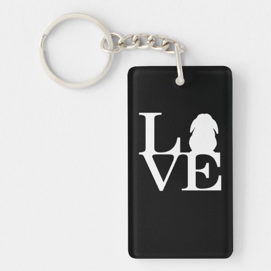Lop Rabbit Lover I Love Bunnies Graphic Sleutelhanger (Voorkant)