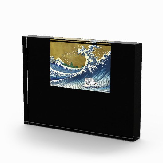 Lop Rabbit surft. | Cute Bunny Rabbit Lover Fotoblokken (Rechts)