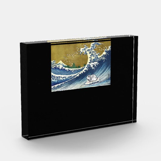 Lop Rabbit surft. | Cute Bunny Rabbit Lover Fotoblokken (Links)