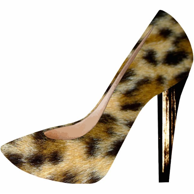 Lopard Fur Print High Hiel Mode Sleutelhanger Fotobeeldje Sleutelhanger (Voorkant)