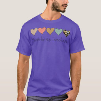 Lopard Hearts leraar student, ouders als leraar T-shirt