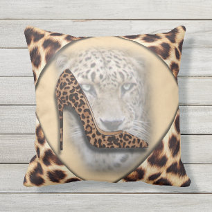 Lopard High Hiel & Face Design Buitenkussen