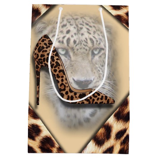 Lopard High Hiel & Face Design Medium Cadeauzakje (Achterkant)