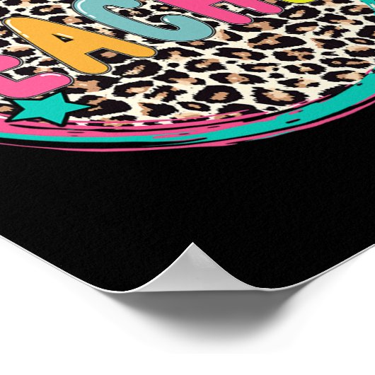 Lopard leraar Happy First Day of School Teacher Poster (Hoek)