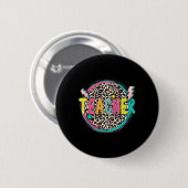 Lopard leraar Happy First Day of School Teacher Ronde Button 5,7 Cm (Voorkant /achterkant)