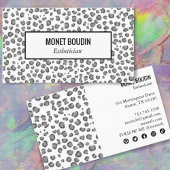Lopard Modern Animal Print Social Media Icons Visitekaartje