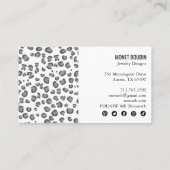 Lopard Modern Animal Print Social Media Icons Visitekaartje (Achterkant)