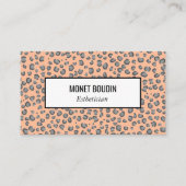 Lopard Modern Animal Print Social Media Icons Visitekaartje (Voorkant)