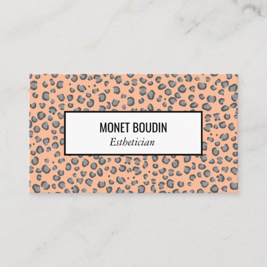 Lopard Modern Animal Print Social Media Icons Visitekaartje (Voorkant)