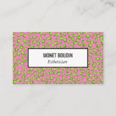 Lopard Modern Colorful Animal Print Social Icons Visitekaartje (Voorkant)