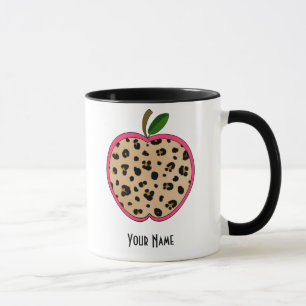 Lopard Print Apple-leraar Mok