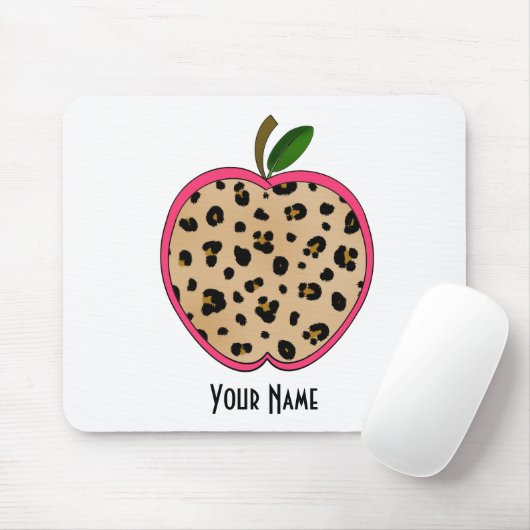 Lopard Print Apple-leraar Muismat (Met muis)