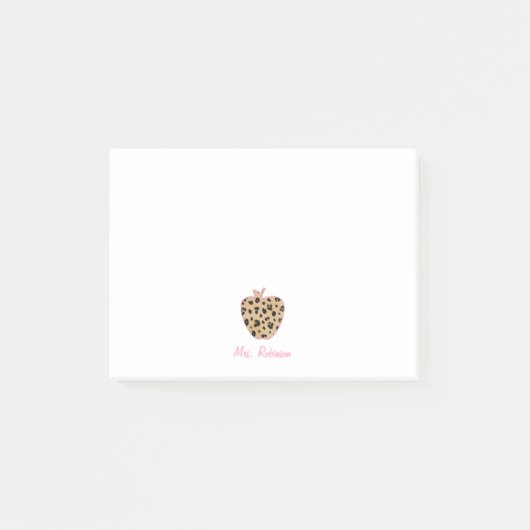 Lopard Print Apple-leraar Post-it® Notes (Voorkant)
