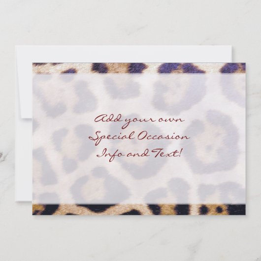 Lopard Print Big Cat Pattern Party uitnodiging (Achterkant)