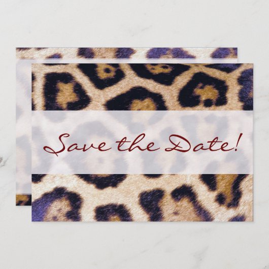 Lopard Print Big Cat Pattern Party uitnodiging (Voorkant / Achterkant)