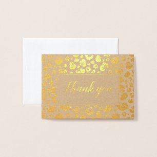 Lopard Print Gold Foil Hartelijk dank Folie Kaarten