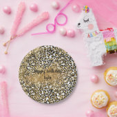 Lopard Print Gold Glitter Sparkle Papieren Bordje (Feest)