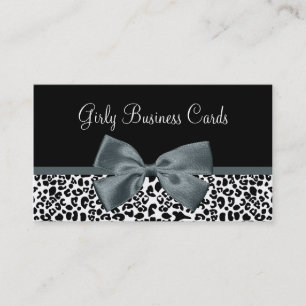 Lopard Print Grey Bow Boutique Visitekaartje