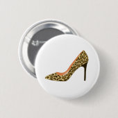 Lopard Print High Hiel Shoe Ronde Button 5,7 Cm (Voorkant /achterkant)