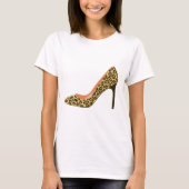Lopard Print High Hiel Shoe T-shirt (Voorkant)