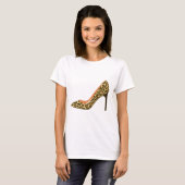 Lopard Print High Hiel Shoe T-shirt (Voorkant volledig)