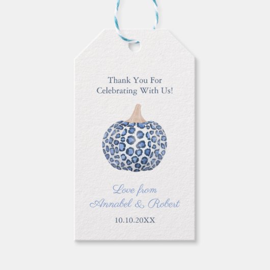 Lopard Print Pumpkin Shower - Bedankt voor je favo Cadeaulabel (Voorkant)
