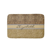 Lopard Spot Gold Glitter Rhinestone FOTO PRINT Badmat (Voorkant)
