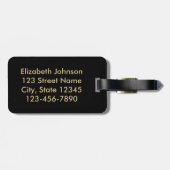 Lopard Spot Gold Glitter Rhinestone FOTO PRINT Bagagelabel (Achterkant horizontaal)