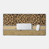 Lopard Spot Gold Glitter Rhinestone FOTO PRINT Bureaumat (Keyboard & Muis)
