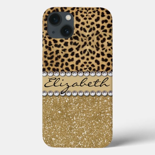 Lopard Spot Gold Glitter Rhinestone FOTO PRINT  Case-Mate iPhone Case (Achterkant)
