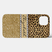 Lopard Spot Gold Glitter Rhinestone FOTO PRINT  Case-Mate iPhone Case (Achterkant (horizontaal))