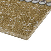 Lopard Spot Gold Glitter Rhinestone FOTO PRINT Snijplank (Hoek)