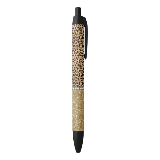 Lopard Spot Gold Glitter Rhinestone FOTO PRINT Zwarte Inkt Pen (Achterkant (Verticaal))