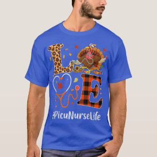 Lopard Stethoscoop T. Picu Nurse Love Thanksgiving T-shirt