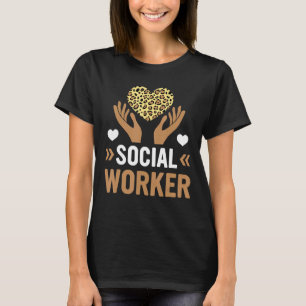 Lopard van maatschappelijk werkers met hart- en va t-shirt