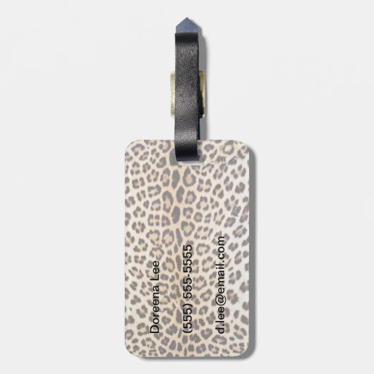 Lopardhaar Bagagelabel (Achterkant verticaal)