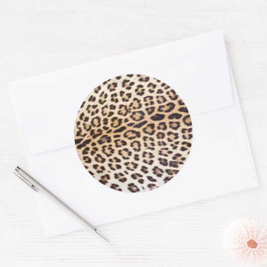 Lopardhaar Ronde Sticker (Envelop)
