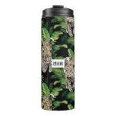 Lopards Pattern aangepaste monogram tumbler Thermosbeker (Voorkant)