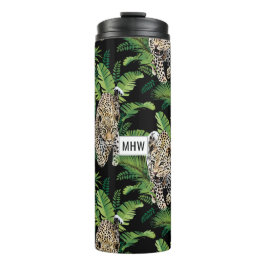 Lopards Pattern aangepaste monogram tumbler Thermosbeker