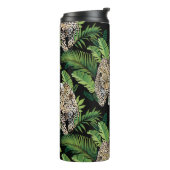 Lopards Pattern aangepaste monogram tumbler Thermosbeker (Gedraaid links)